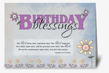 Birthday Blessings Flowers & Bible Verse Greeting Card - Birthday Message With Bible Verses, HD Png Download, Transparent PNG