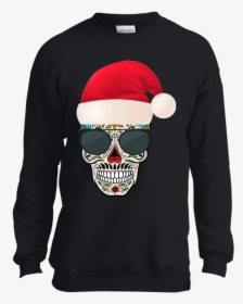 Sugar Skull With Christmas Santa Hat Day Of The Dead - You Ll Float Too Shirt, HD Png Download, Transparent PNG