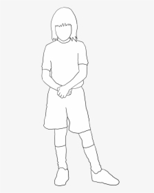 White-silhouette Of Girl In Shorts - Girl Silhouette White Png, Transparent Png, Transparent PNG