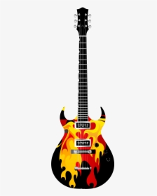 Flame Electric Guitar Png Clipart - Electric Guitar Guitar Png, Transparent Png, Transparent PNG