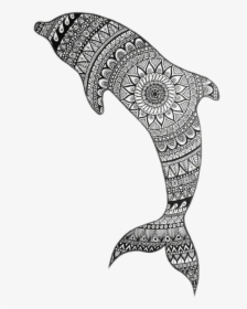 #freetoedit #zentangle #dolphin - Dolphin Zentangle, HD Png Download, Transparent PNG