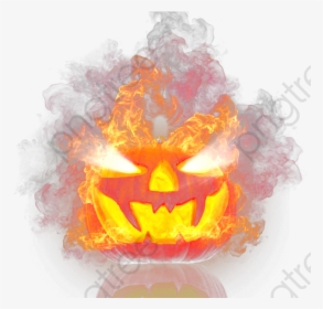Transparent Flaming Clipart - Jack O Lantern On Fire Png, Png Download, Transparent PNG