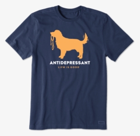 Men S Canine Antidepressant Crusher Tee - Life Is Good T Shirts Jake, HD Png Download, Transparent PNG