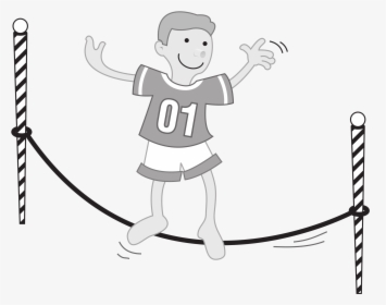Jump Rope Drawing - Balancing Clipart Black And White, HD Png Download, Transparent PNG