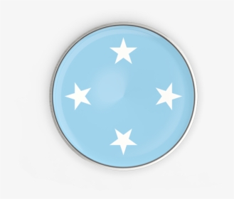 Round Button With Metal Frame - Federated States Of Micronesia Flag, HD Png Download, Transparent PNG