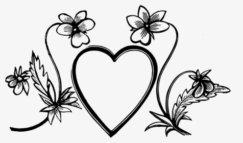 Thumb Image - Flowers And Love Hearts Drawing, HD Png Download, Transparent PNG