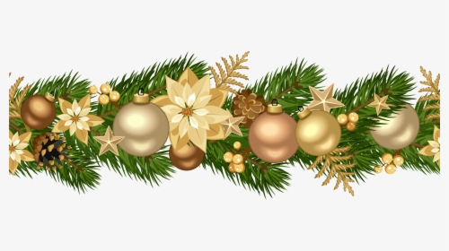 Christmas Decorative Golden Garland Png Clip Art Image - Gold Christmas Garland Png, Transparent Png, Transparent PNG
