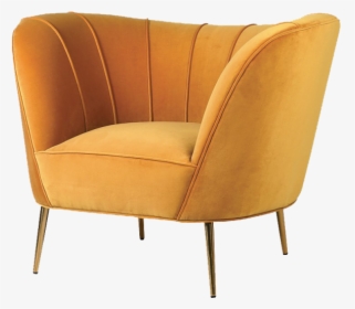 Yellow Velvet Curved Armchair, HD Png Download, Transparent PNG