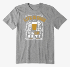 Men S Lig Beer Happy Crusher Tee - Life Is Good Jake Shirts, HD Png Download, Transparent PNG