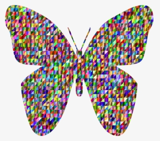 Transparent Butterfly Woman Clipart - Coloured Geometric Butterfly, HD Png Download, Transparent PNG