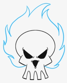 How To Draw Flaming Skull - Skulls Day Of The Dead Easy Tracings, HD Png Download, Transparent PNG