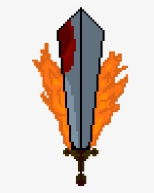 Flaming Sword Pixel Art, HD Png Download, Transparent PNG
