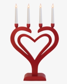 Candlestick Duo Heart - Adventsljusstake Röd, HD Png Download, Transparent PNG