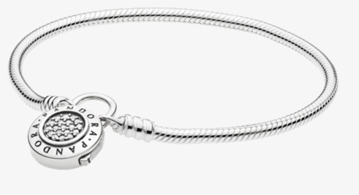 Pandora Pulseira Prata Signature Fecho Cadeado - Snake Chain Silver Bracelet Pandora, HD Png Download, Transparent PNG