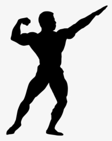 Transparent Bodybuilder Silhouette Png - Bodybuilding Pose Sunset, Png Download, Transparent PNG