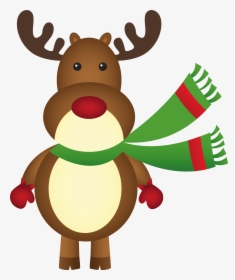 Christmas Scarf Png - Christmas Rudolph Clip Art, Transparent Png, Transparent PNG