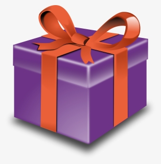 Purple Present Orange Ribbon - Purple And Red Present, HD Png Download, Transparent PNG