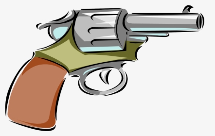 Firearm Cartoon Drawing Pistol Clip Art - Cartoon Image Of Gun, HD Png Download, Transparent PNG