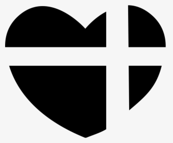 Heart With A Cross Of Present Ribbon - Emblem, HD Png Download, Transparent PNG