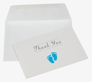Blue Baby Footprint Note Card Of Thanks With Plain - Envelope, HD Png Download, Transparent PNG