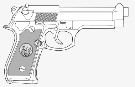 Pistol, Gun, Dangerous, Metal, Leave, Hand Gun, Sketch - White Pistol Png, Transparent Png, Transparent PNG