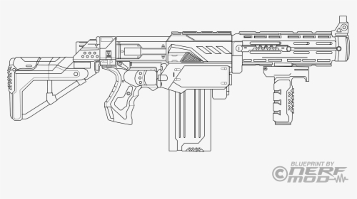 Transparent Pistol Drawing Png - Nerf Guns Coloring Pages, Png Download, Transparent PNG