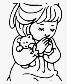 Child Praying Drawing Coloring Page Bitslice Me To - Pray Clip Art Black And White, HD Png Download, Transparent PNG