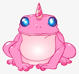 Frog, Unicorn, Fantasy, Pink, Rosa, Horn, Nice, Toad - Sapo En Dibujo Animado, HD Png Download, Transparent PNG