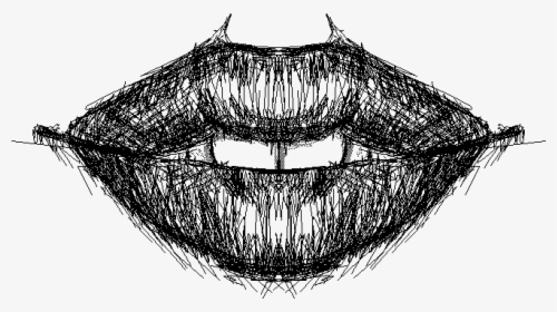Lips Drawing Creepy - Lips Drawing Png, Transparent Png, Transparent PNG