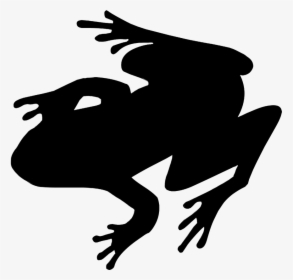 Frog Silhouette Frog Drawing, Silhouette Art, Toad, - Frog Drawing Black And White, HD Png Download, Transparent PNG