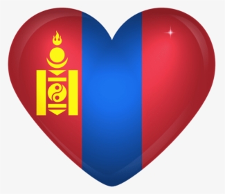 Free Png Download Mongolia Large Heart Flag Clipart - Mongolia Flag In A Heart, Transparent Png, Transparent PNG