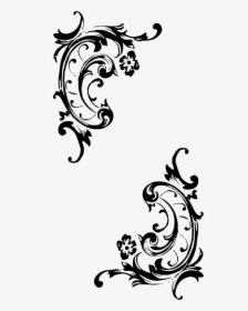 Baroque, Pattern, Style, Flourish, Corner, Border - Baroque Black And White, HD Png Download, Transparent PNG