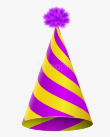 Free Png Party Hat Purple Yellow Transparent Png Images - Party Hat Clipart, Png Download, Transparent PNG