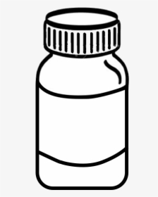 Medicine Clipart Vitamin Bottle, Medicine Vitamin Bottle - Pill Bottle Clipart Black And White, HD Png Download, Transparent PNG