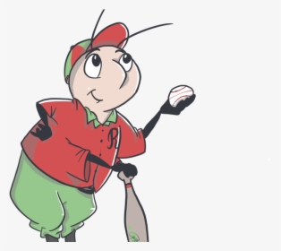Baseball Bug Cap Happy Green Red Bat Cartoon Illustration - Cartoon, HD Png Download, Transparent PNG