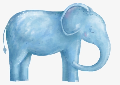 Hand Painted Realistic Closed Eye Elephant Png Transparent - Cute Elephant Birthday Card, Png Download, Transparent PNG