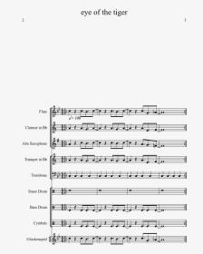 Eye Of The Tiger Band Sheet Music , Png Download - Eye Of The Tiger Band Sheet Music, Transparent Png, Transparent PNG