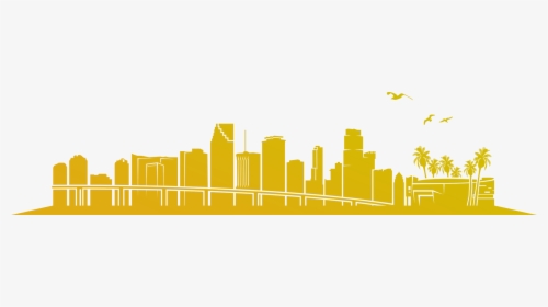 Proudly Serving Miami-dade County - Silhouette Miami Skyline, HD Png Download, Transparent PNG