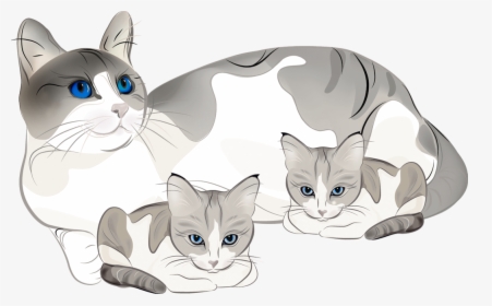Cat Kitten Clipart Graphic Library Stock 28 Collection - Cat And Kitten Clipart, HD Png Download, Transparent PNG