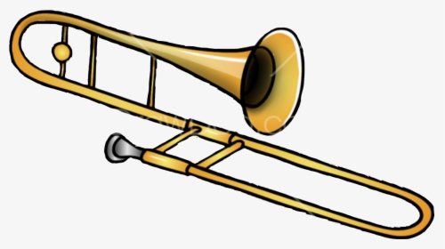 Trombone Instrument Drawing Easy, HD Png Download, Transparent PNG