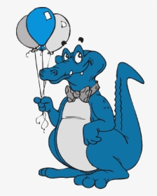 Cartoon, Balloons, Bow, Standing, Eyebrows, Alligator - Alligator Anime, HD Png Download, Transparent PNG