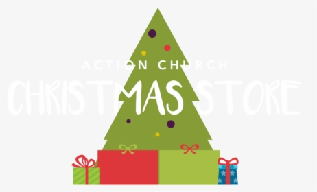 Christmas Store Logo Logo With Tree - Christmas Tree, HD Png Download, Transparent PNG