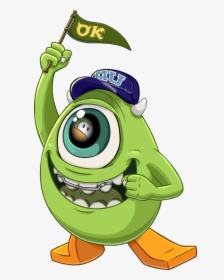 Mike Wazowski Ok Flag - Mike Monster Inc Cartoon, HD Png Download, Transparent PNG