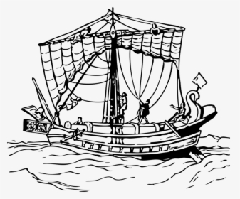 Caravel,ship,boat - Brailed Sail, HD Png Download, Transparent PNG