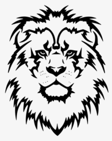 Black And White Lion With Crown , Png Download - Tattoo Sketch Of Lion, Transparent Png, Transparent PNG