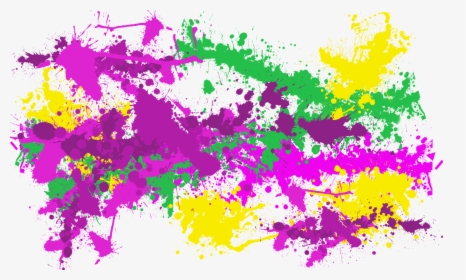 Pink Purple Yellow Green Splatters - Purple Green Splatter Png, Transparent Png, Transparent PNG