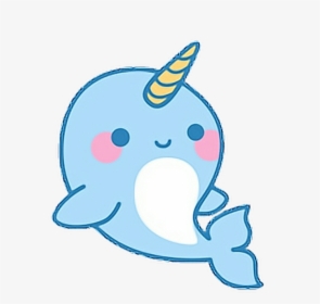 #baleia #cute #kawaii #whale #fofo - Cartoon Narwhal, HD Png Download, Transparent PNG
