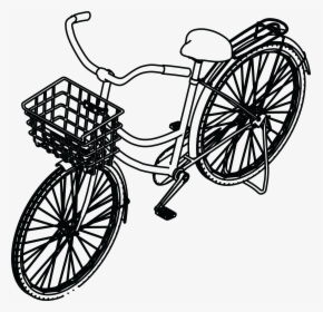 Free Clipart Of A Bicycle With A Basket - Isometric Bike Drawing, HD Png Download, Transparent PNG