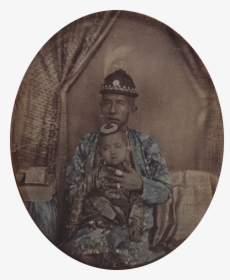 Daguerreotype Of King Mongkut And Daughter, 1861 - King Mongkut Daguerreotype, HD Png Download, Transparent PNG