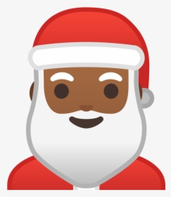 Santa Claus Medium Dark Skin Tone Icon - Nikolaus Emoji, HD Png Download, Transparent PNG